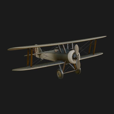 Vintage Biplane Model Design 18 3D Print Model
