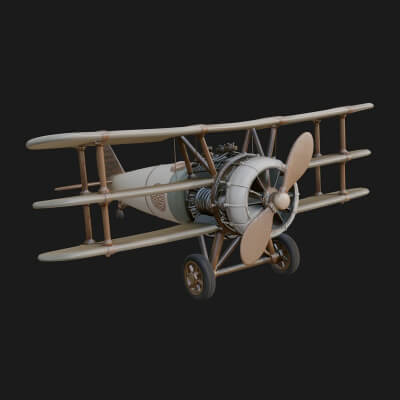 Vintage Biplane Model Design 19 3D Print Model