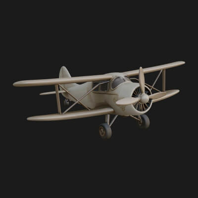 Vintage Biplane Model Design 2 3D Print Model