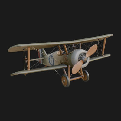 Vintage Biplane Model Design 20 3D Print Model