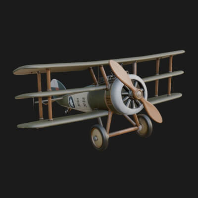 Vintage Biplane Model Design 21 3D Print Model