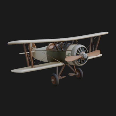Vintage Biplane Model Design 23 3D Print Model