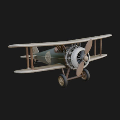 Vintage Biplane Model Design 25 3D Print Model