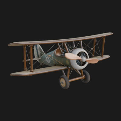 Vintage Biplane Model Design 26 3D Print Model