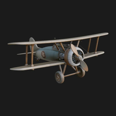 Vintage Biplane Model Design 27 3D Print Model