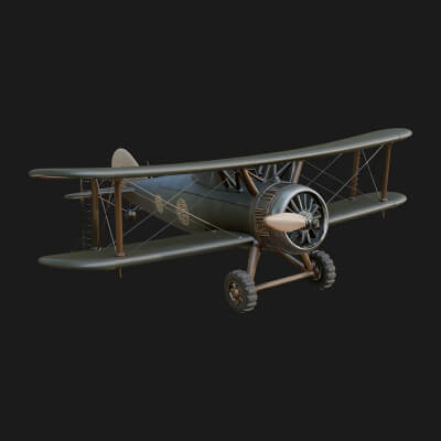 Vintage Biplane Model Design 29 3D Print Model