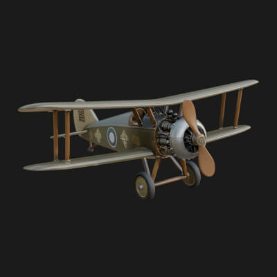Vintage Biplane Model Design 30 3D Print Model