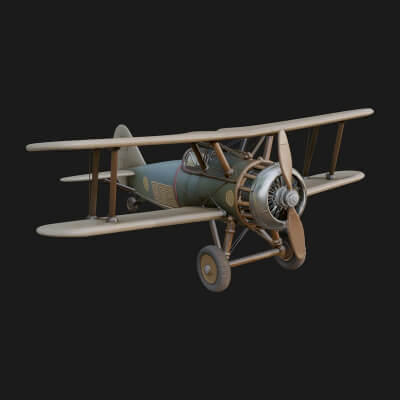 Vintage Biplane Model Design 34 3D Print Model