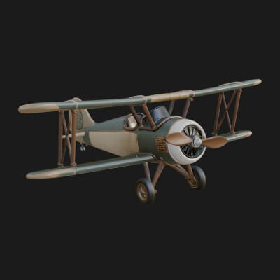 Vintage Biplane Model Design 35 3D Print Model