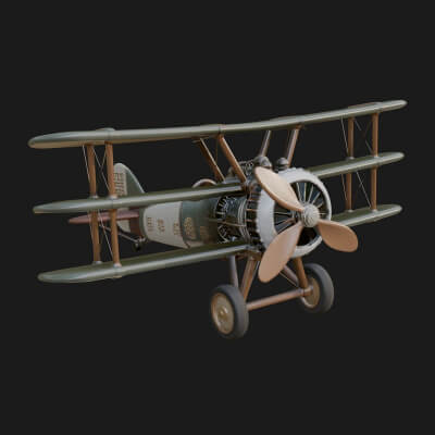 Vintage Biplane Model Design 36 3D Print Model