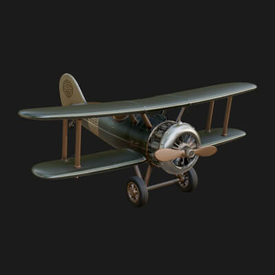Vintage Biplane Model Design 37 3D Print Model