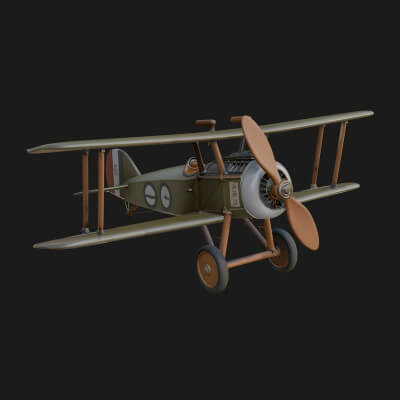 Vintage Biplane Model Design 38 3D Print Model
