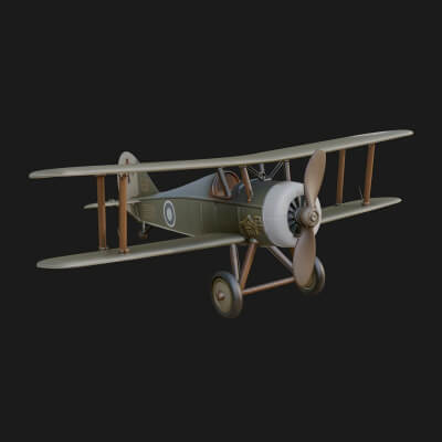 Vintage Biplane Model Design 39 3D Print Model