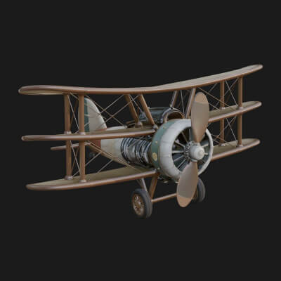 Vintage Biplane Model Design 40 3D Print Model