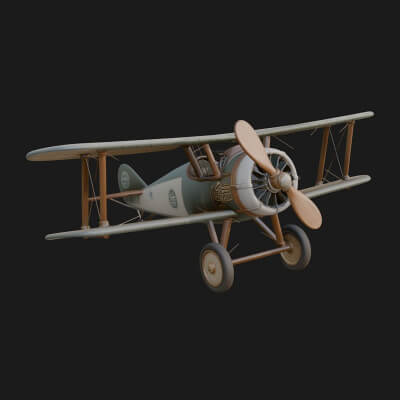 Vintage Biplane Model Design 42 3D Print Model