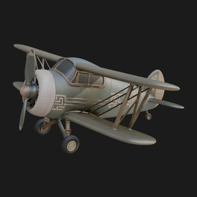 Vintage Biplane Model Design 6 3D Print Model