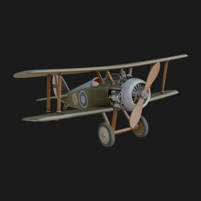 Vintage Biplane Model Design 7 3D Print Model