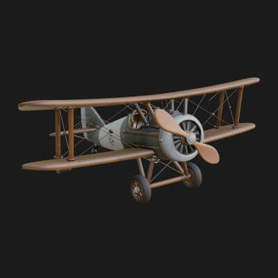 Vintage Biplane Model Design 8 3D Print Model