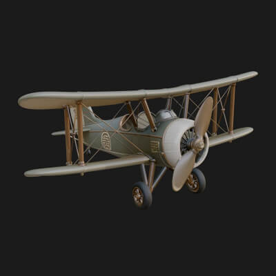 Vintage Biplane Model Design 9 3D Print Model