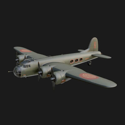 Vintage Bomber Plane Model Design 1 3D Print Model