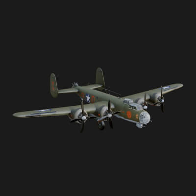 Vintage Bomber Plane Model Design 10 3D Print Model