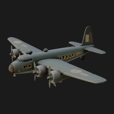 Vintage Bomber Plane Model Design 11 3D Print Model