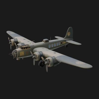 Vintage Bomber Plane Model Design 12 3D Print Model