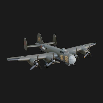 Vintage Bomber Plane Model Design 13 3D Print Model
