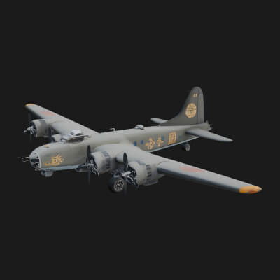 Vintage Bomber Plane Model Design 14 3d Print Model