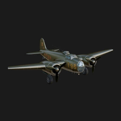 Vintage Bomber Plane Model Design 15 3d Print Model
