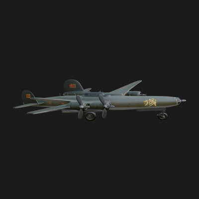 Vintage Bomber Plane Model Design 16 3D Print Model