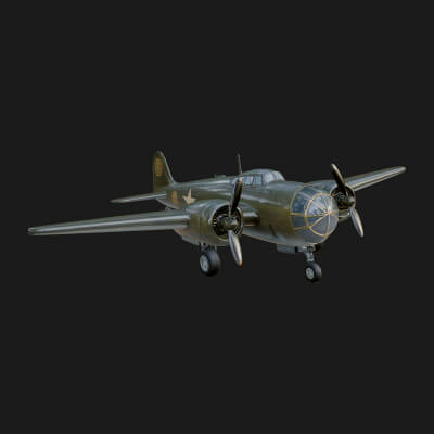 Vintage Bomber Plane Model Design 18 3D Print Model