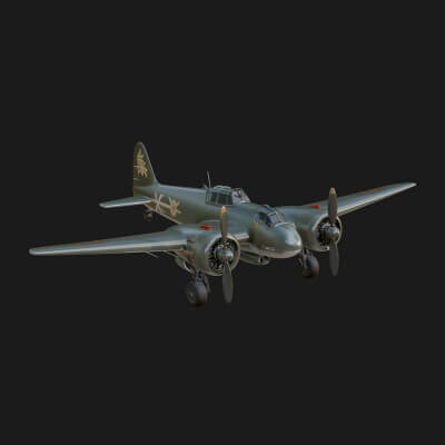 Vintage Bomber Plane Model Design 19 3D Print Model