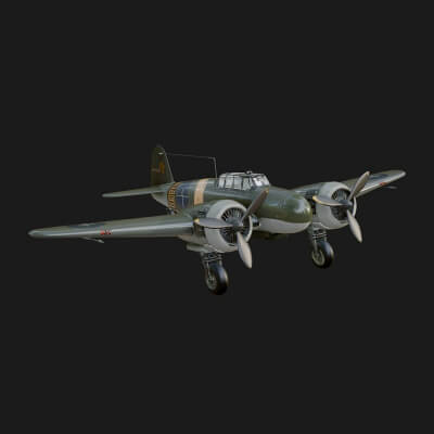 Vintage Bomber Plane Model Design 2 3D Print Model