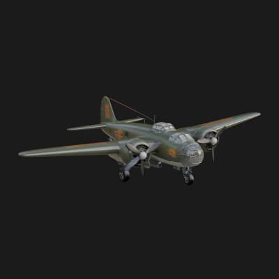 Vintage Bomber Plane Model Design 4 3D Print Model