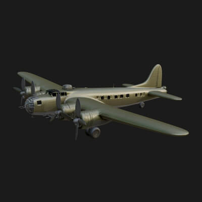 Vintage Bomber Plane Model Design 5 3D Print Model
