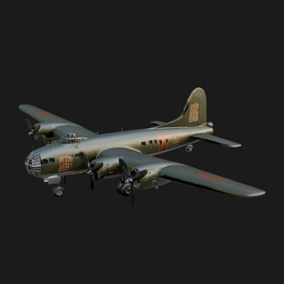 Vintage Bomber Plane Model Design 6 3D Print Model