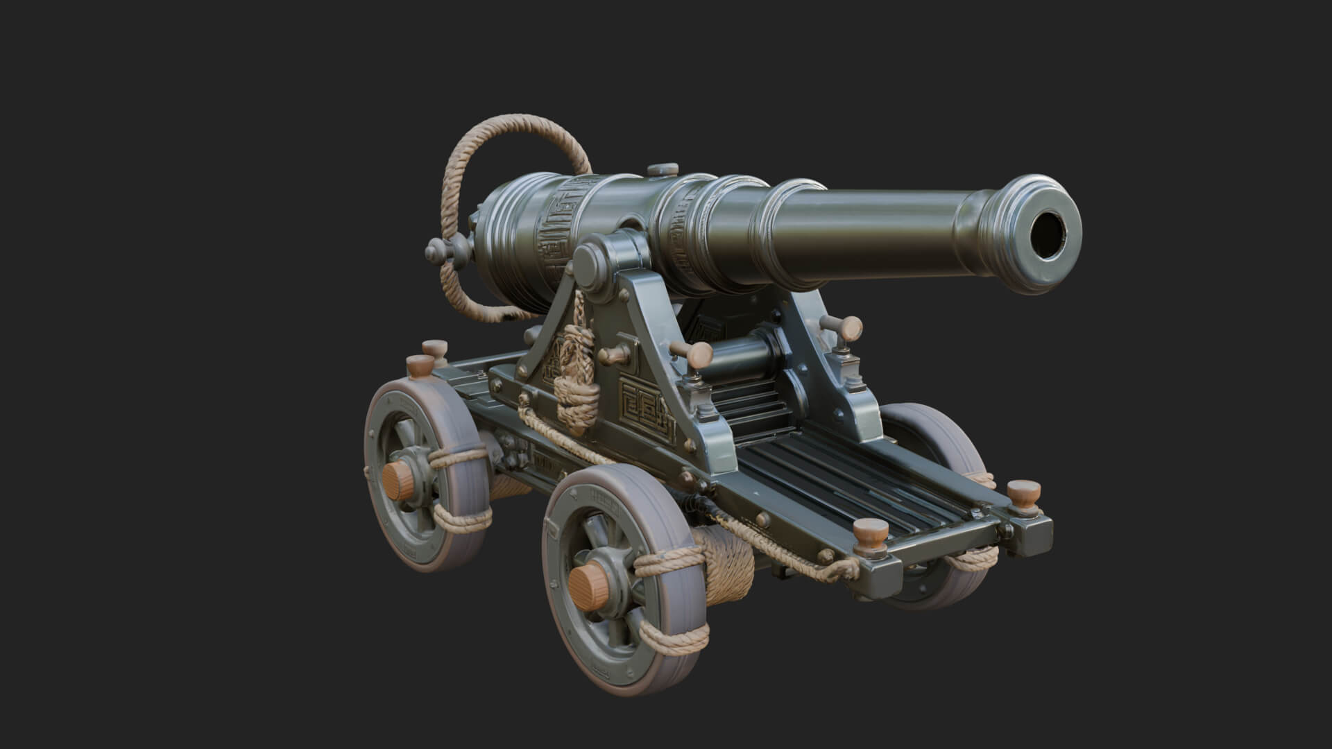 Vintage Field Cannon Model Design 1 3D Print Model 3D Model