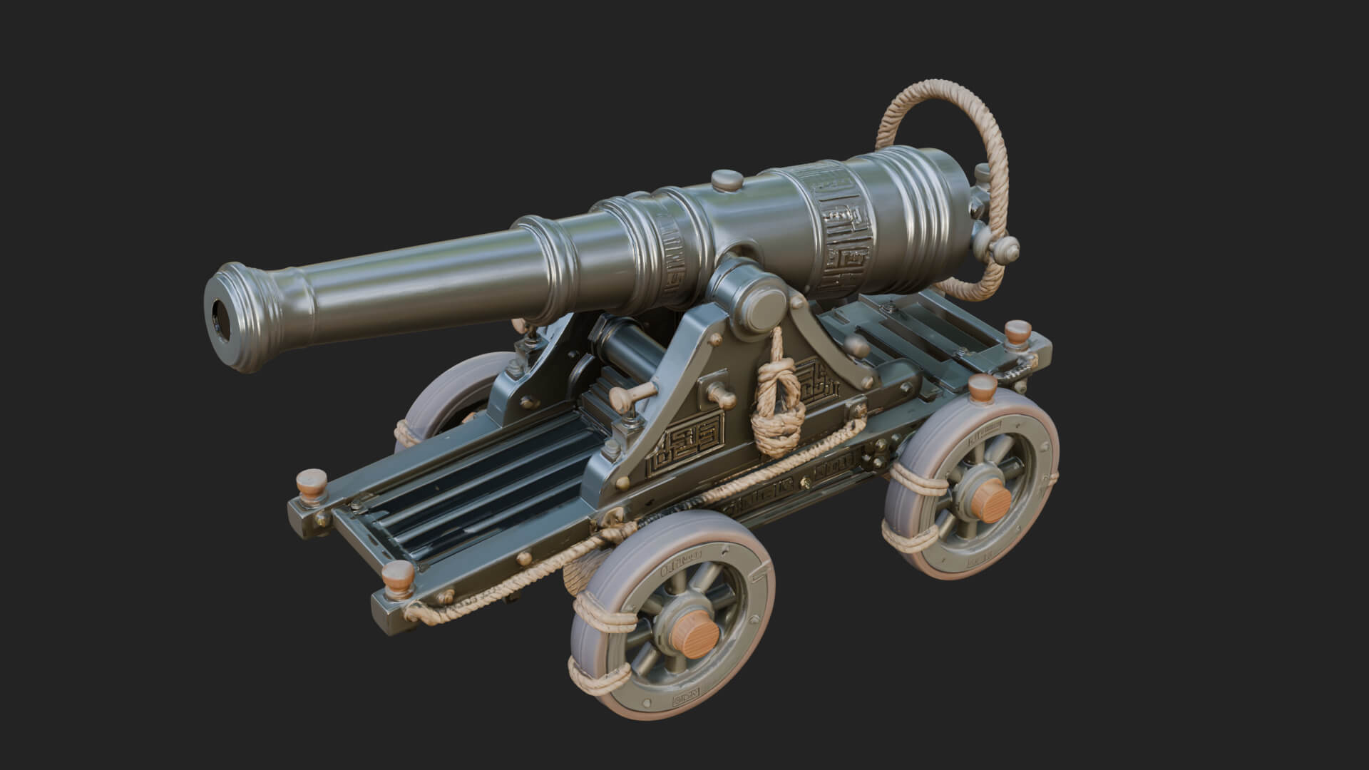 Vintage Field Cannon Model Design 1 3D Print Model 3D Model
