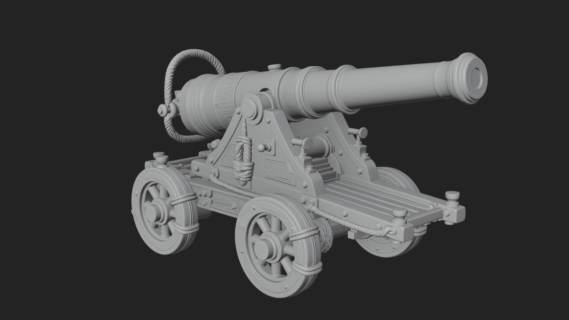 Vintage Field Cannon Model Design 1 3D Print Model 3D Model