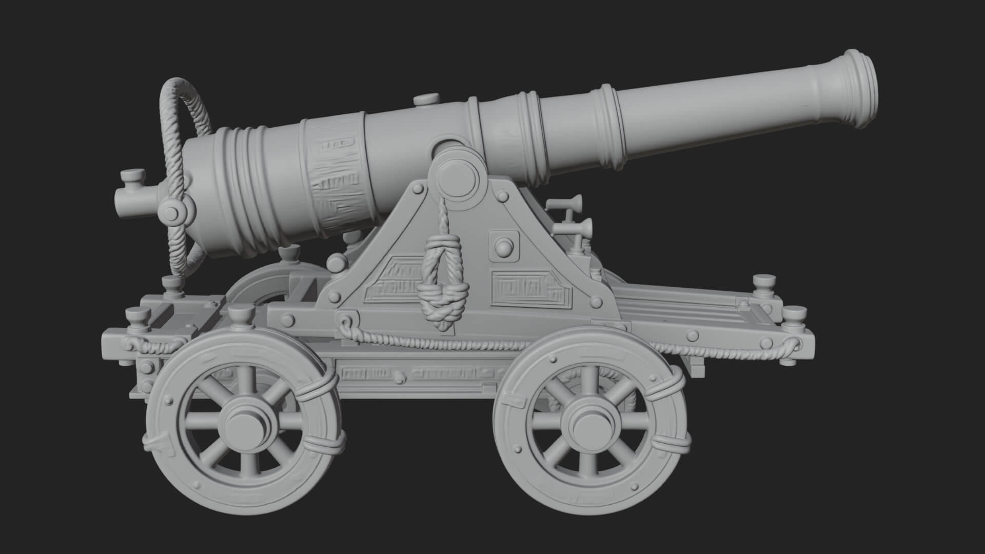 Vintage Field Cannon Model Design 1 3D Print Model 3D Model