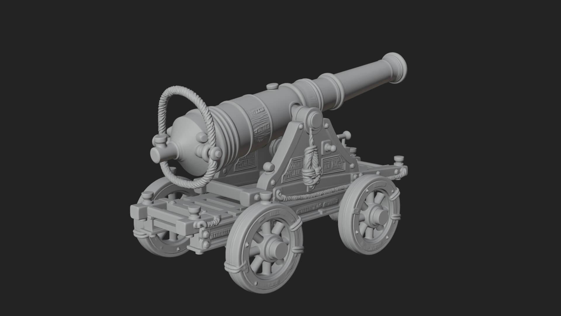 Vintage Field Cannon Model Design 1 3D Print Model 3D Model