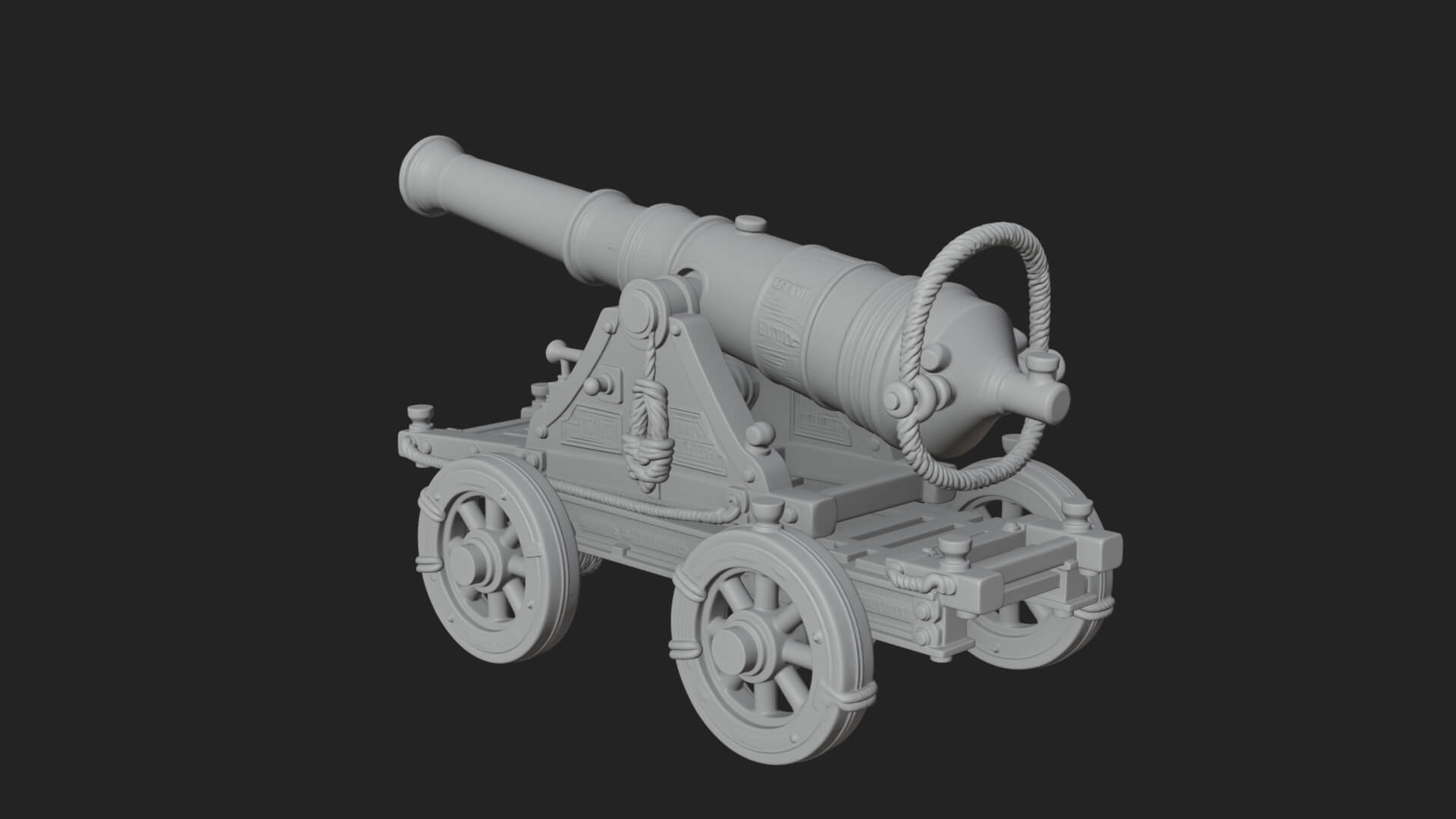 Vintage Field Cannon Model Design 1 3D Print Model 3D Model