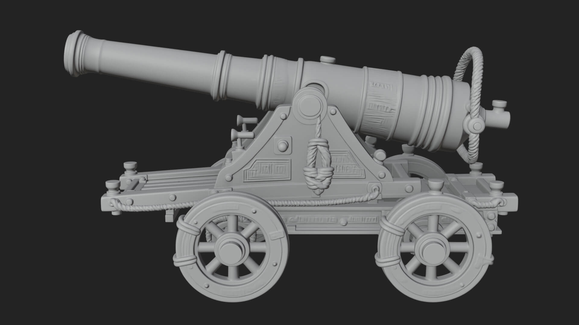 Vintage Field Cannon Model Design 1 3D Print Model 3D Model