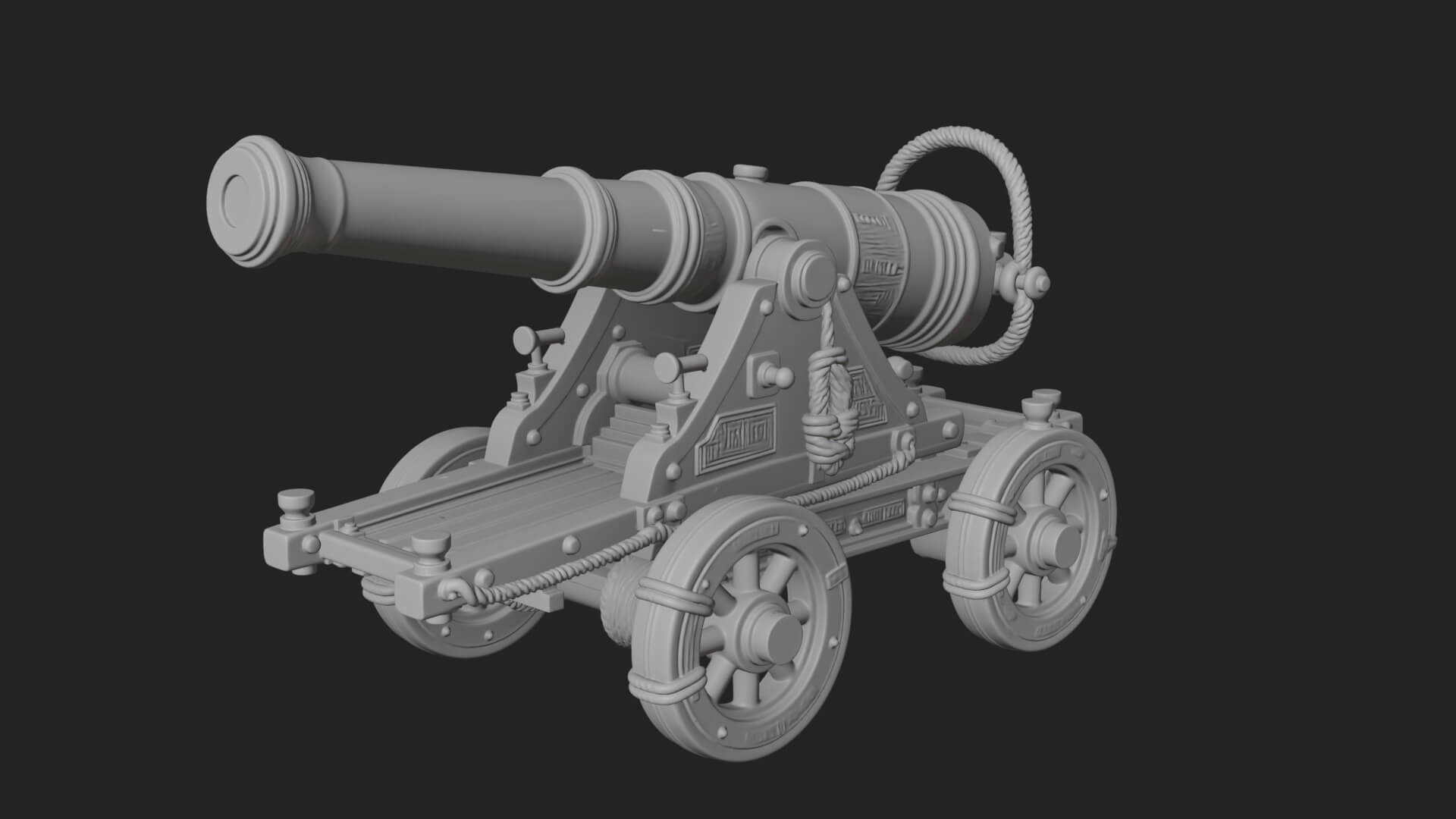 Vintage Field Cannon Model Design 1 3D Print Model 3D Model