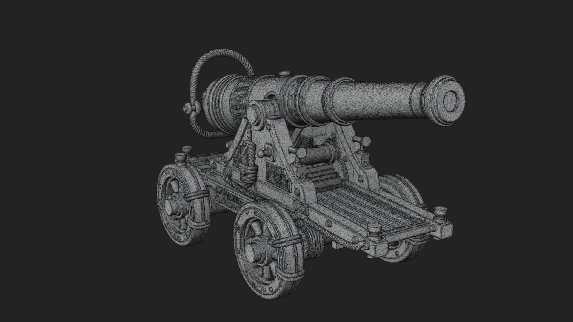 Vintage Field Cannon Model Design 1 3D Print Model 3D Model