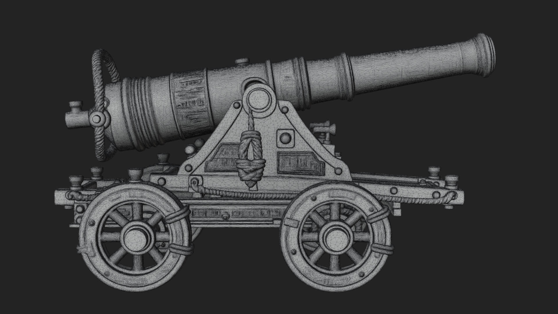 Vintage Field Cannon Model Design 1 3D Print Model 3D Model
