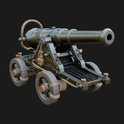Vintage Field Cannon Model Design 1 3D Print Model