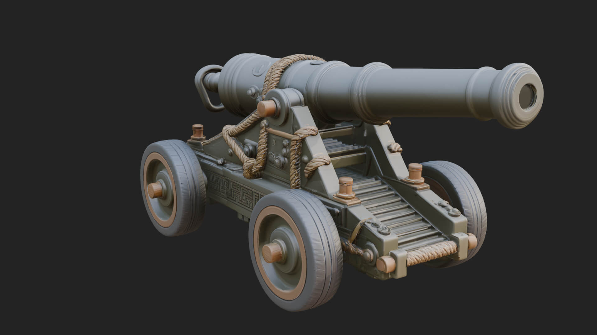 Vintage Field Cannon Model Design 2 3D Print Model 3D Model