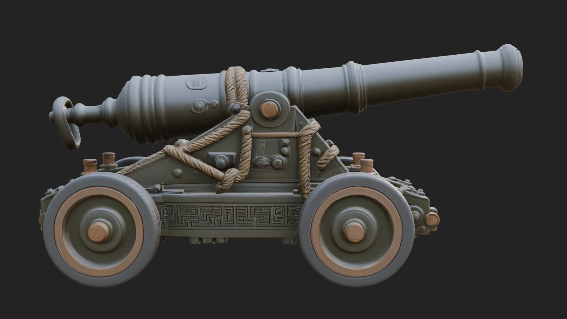Vintage Field Cannon Model Design 2 3D Print Model 3D Model